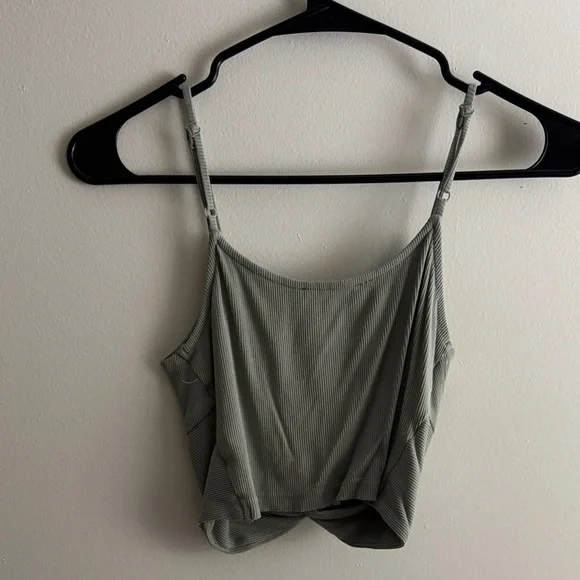 Olive Green Women's Crop Top - Picture 3 of 3